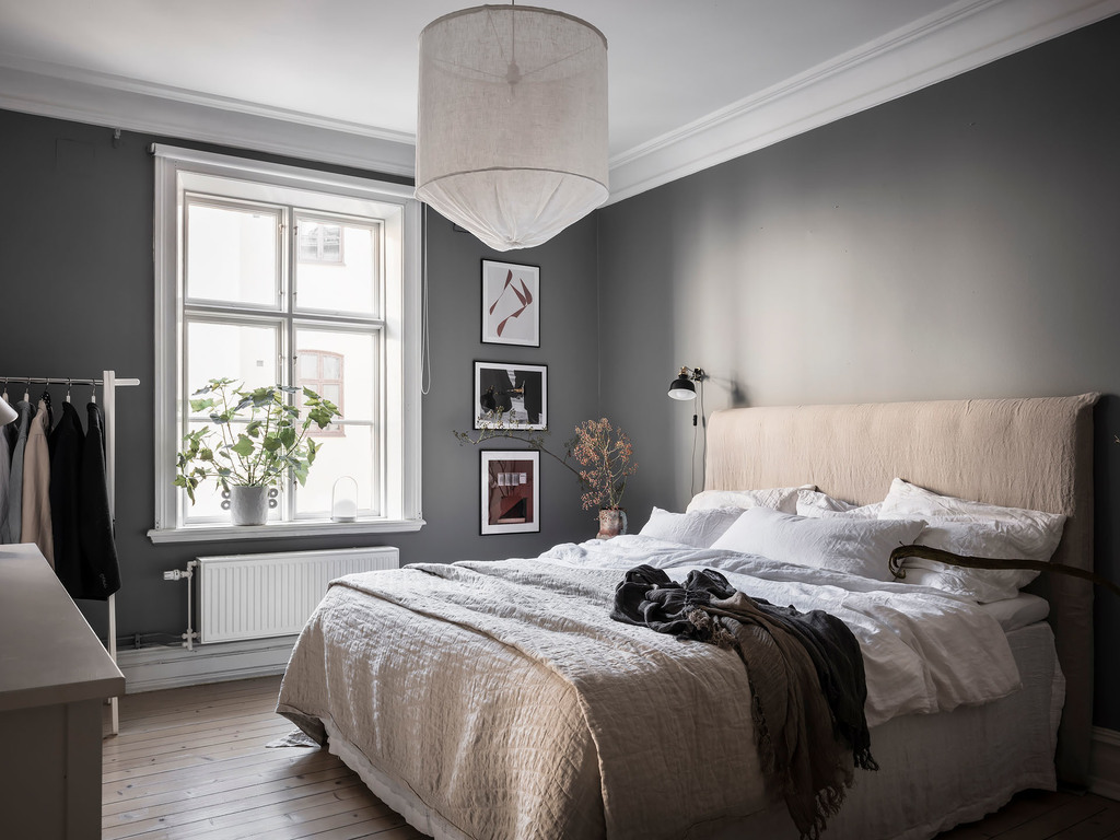chambre décoration grise et beige