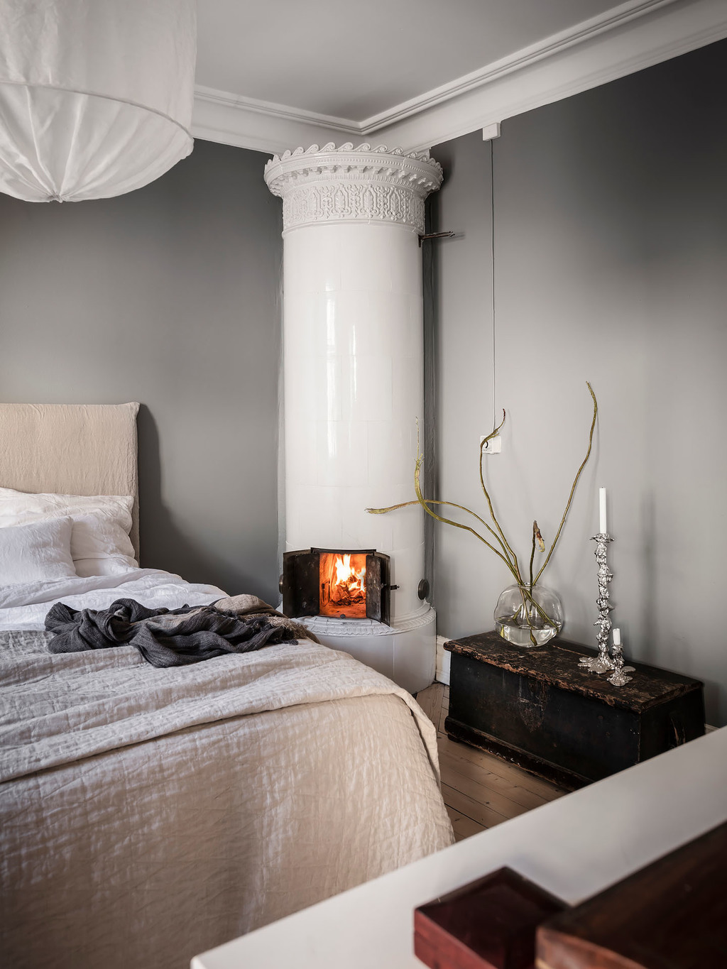 chambre décoration grise et beige