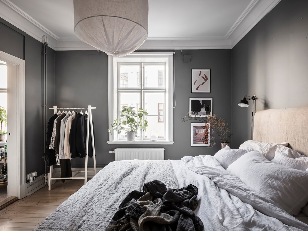 chambre décoration grise et beige