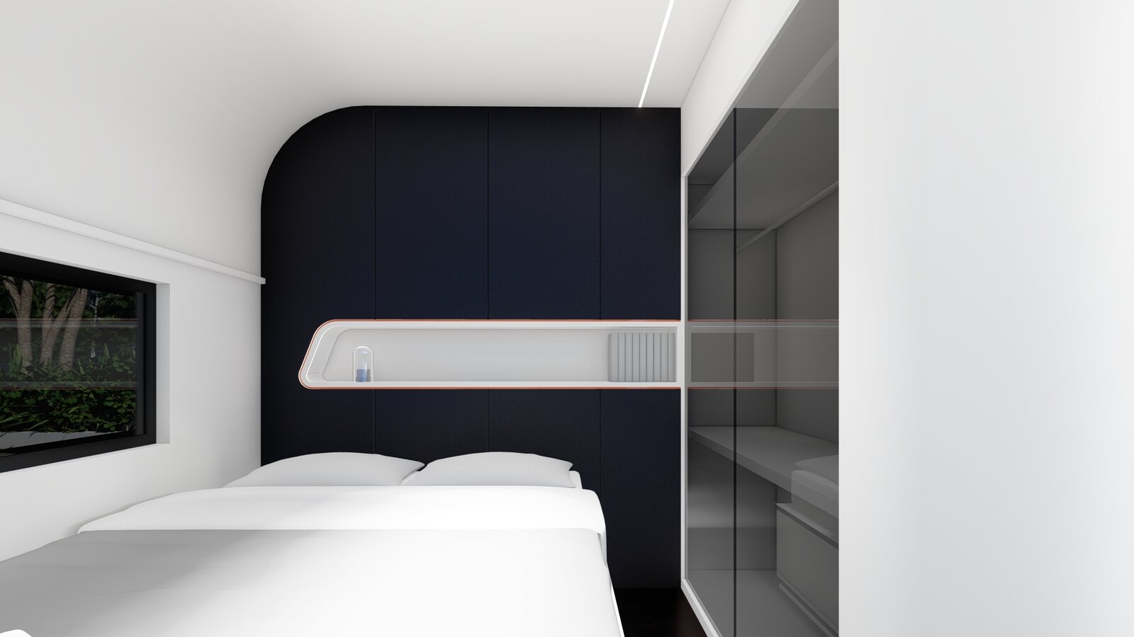 chambre design et futuriste tiny house