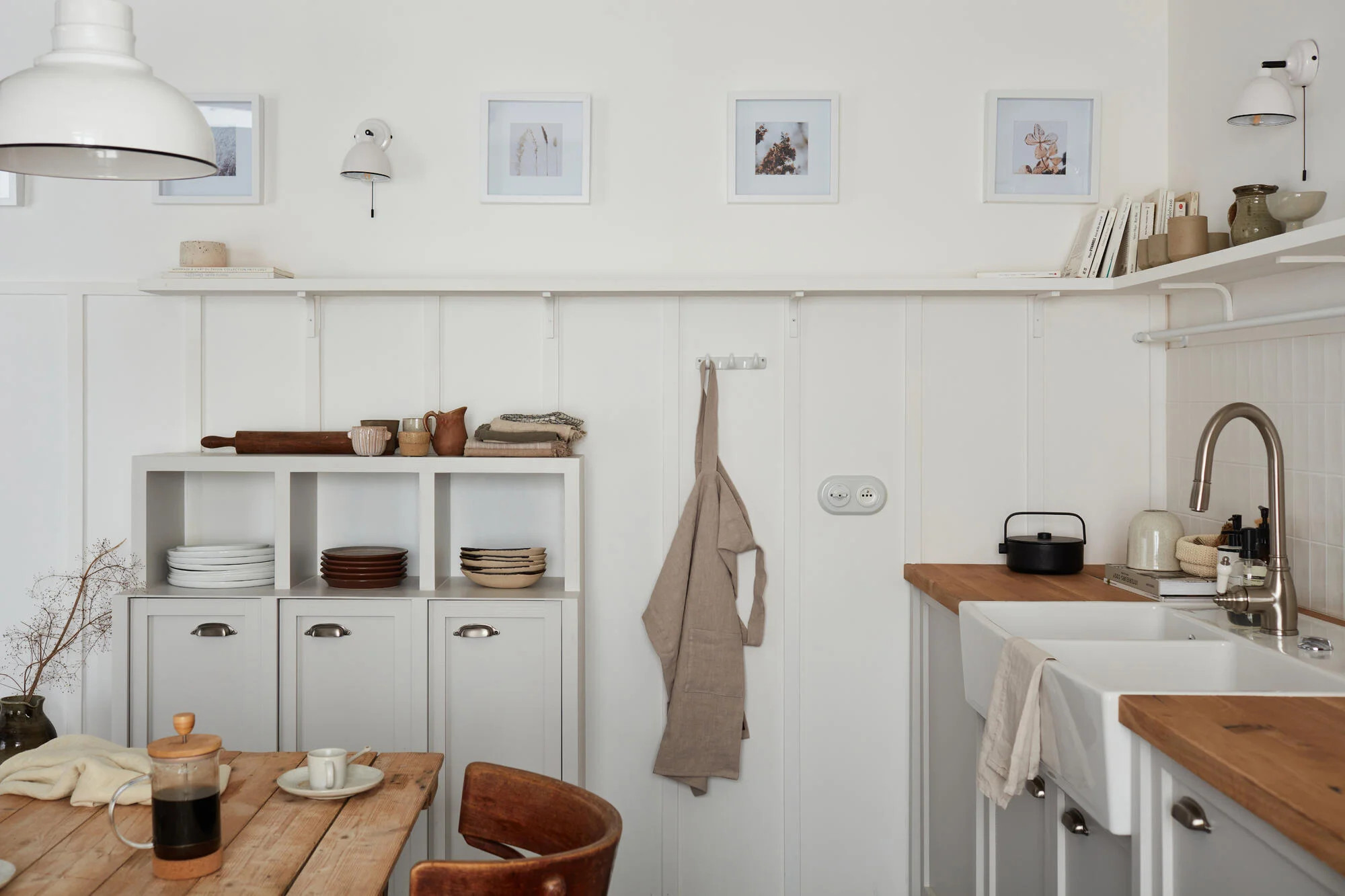 lambris cuisine grise