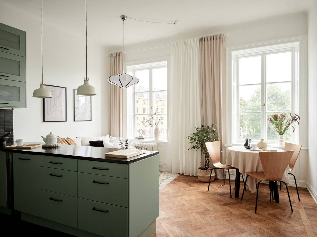 salon avec cuisine ouverte