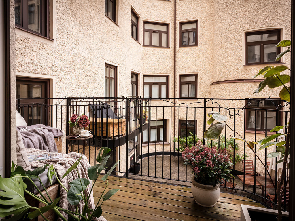balcon sur cour immeuble Suède