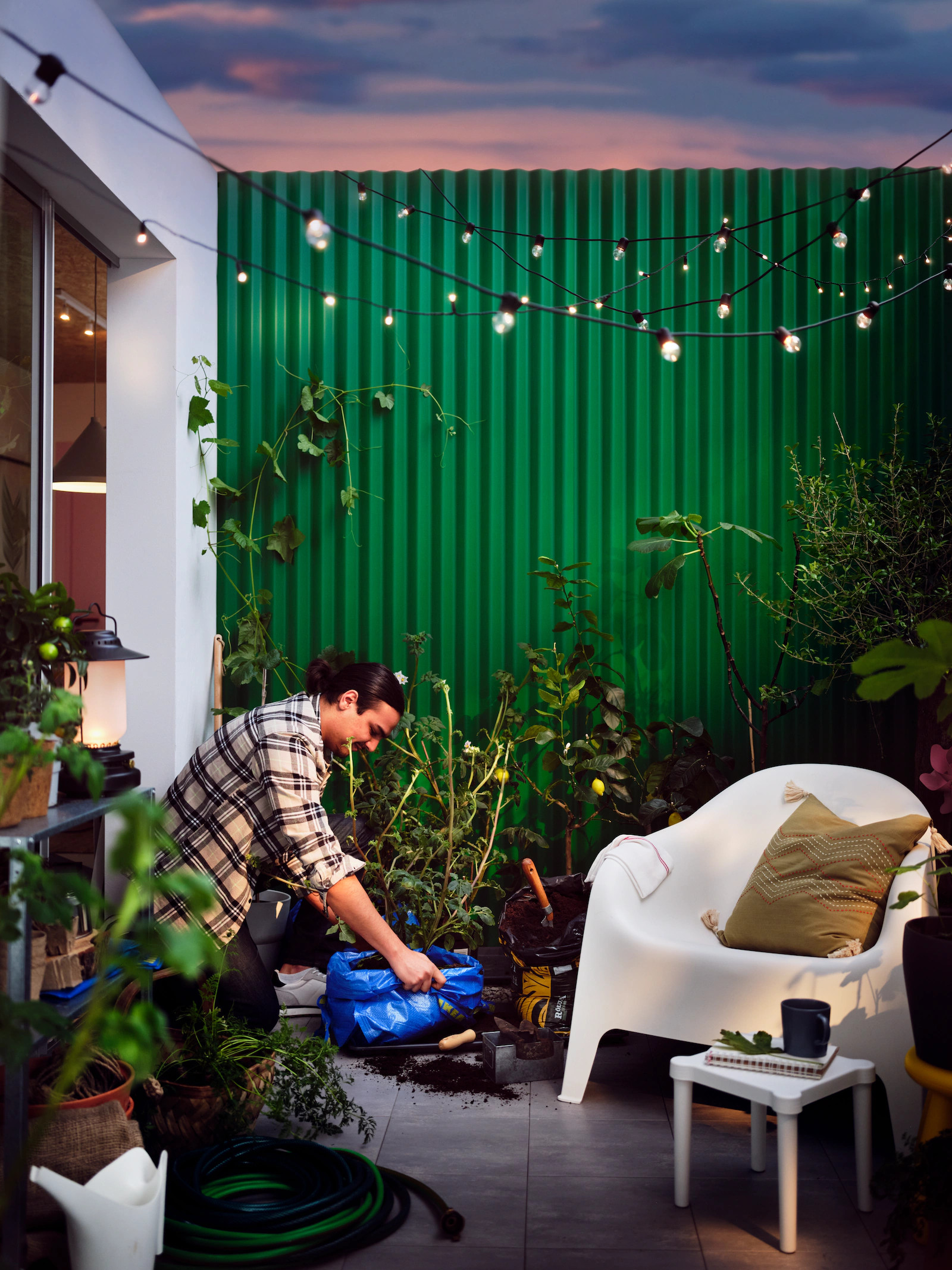 balcon avec plantes