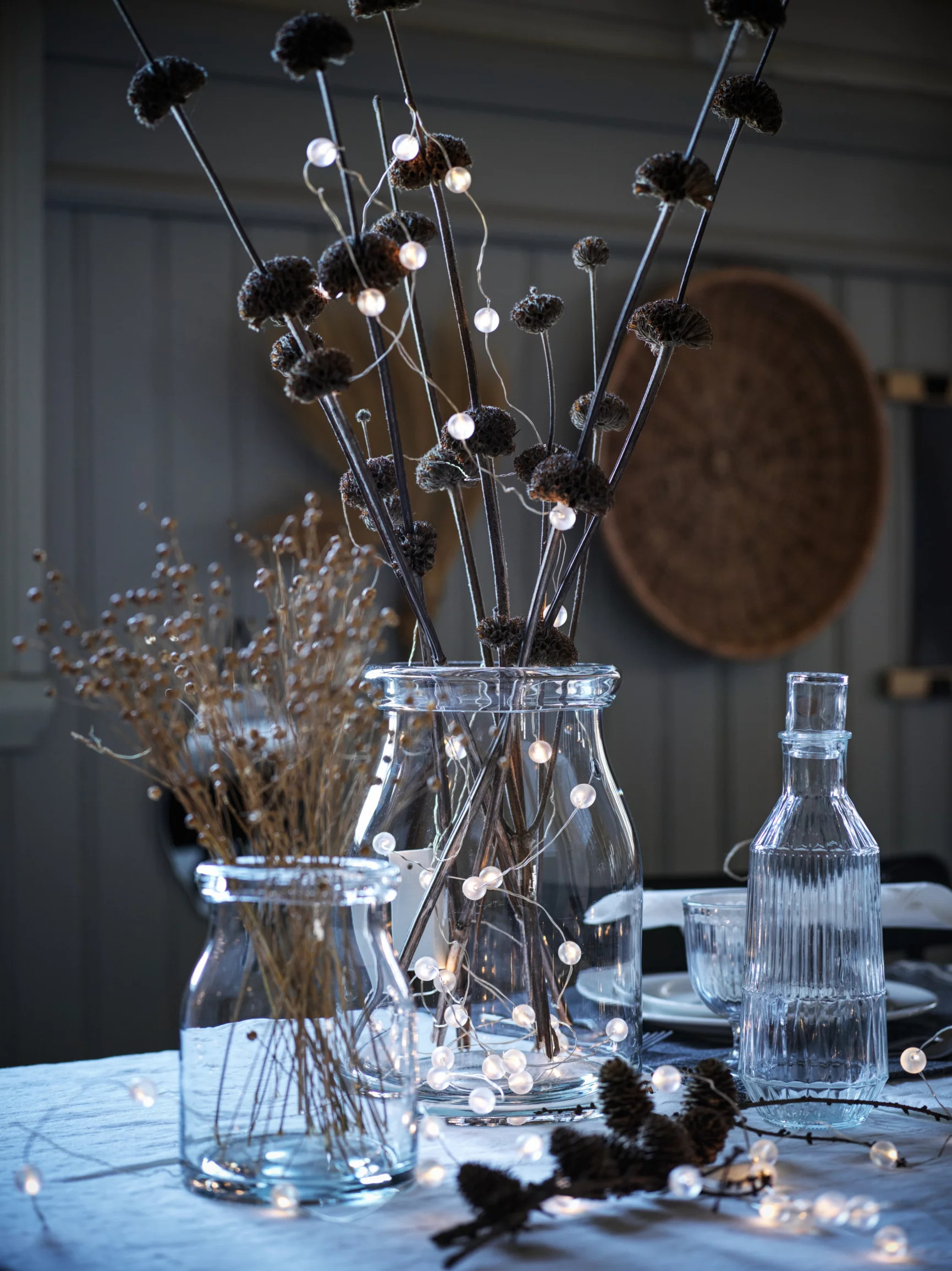 guirlande lumineuse dans pot de verre