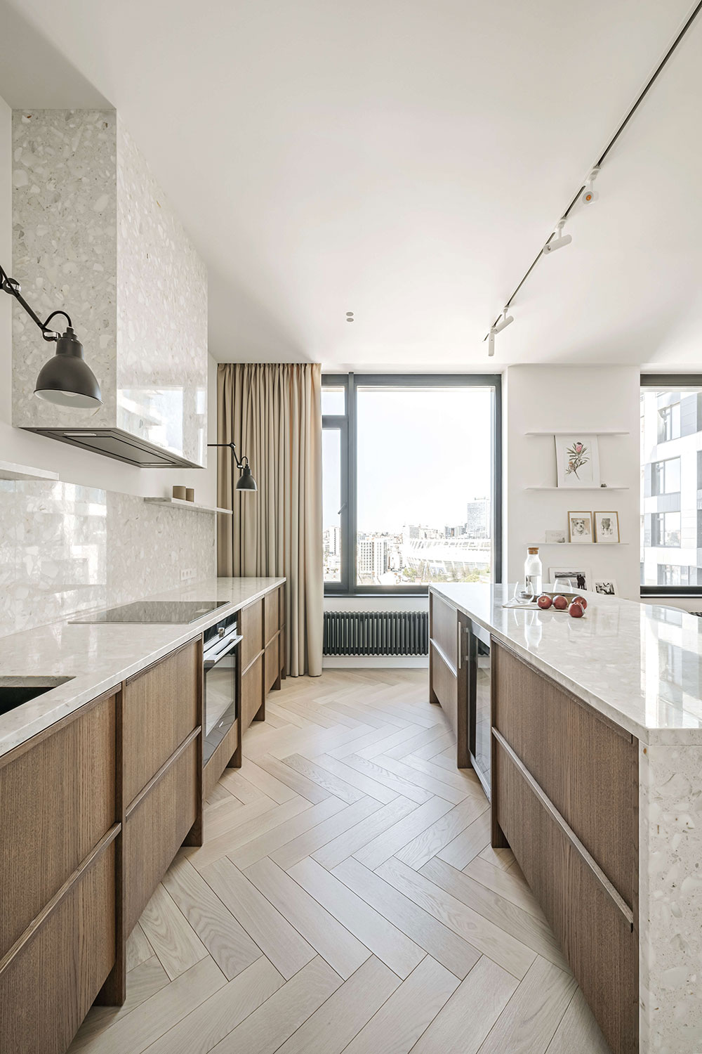cuisine bois avec îlot décoration design