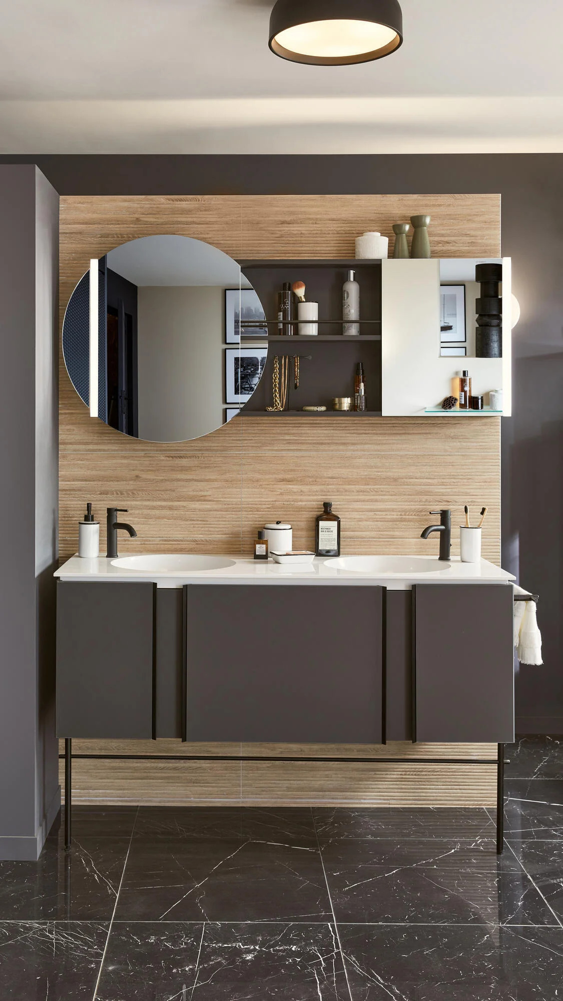 salle de bain design noire et bois salle de bain design noire et bois