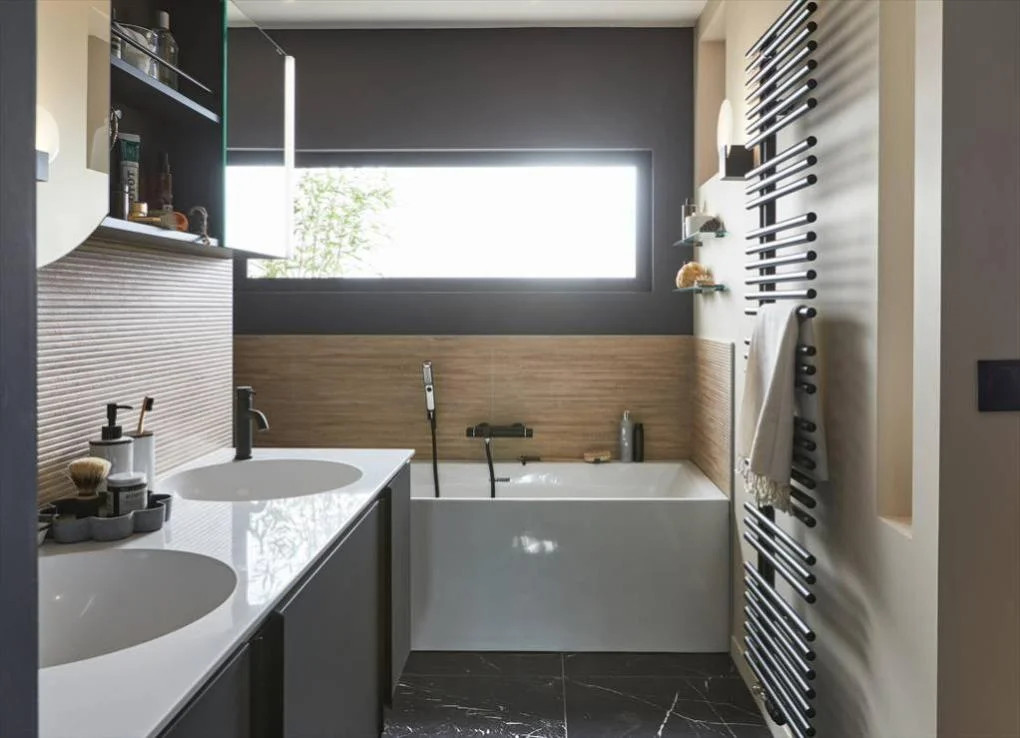 salle de bain design noire et bois salle de bain design noire et bois