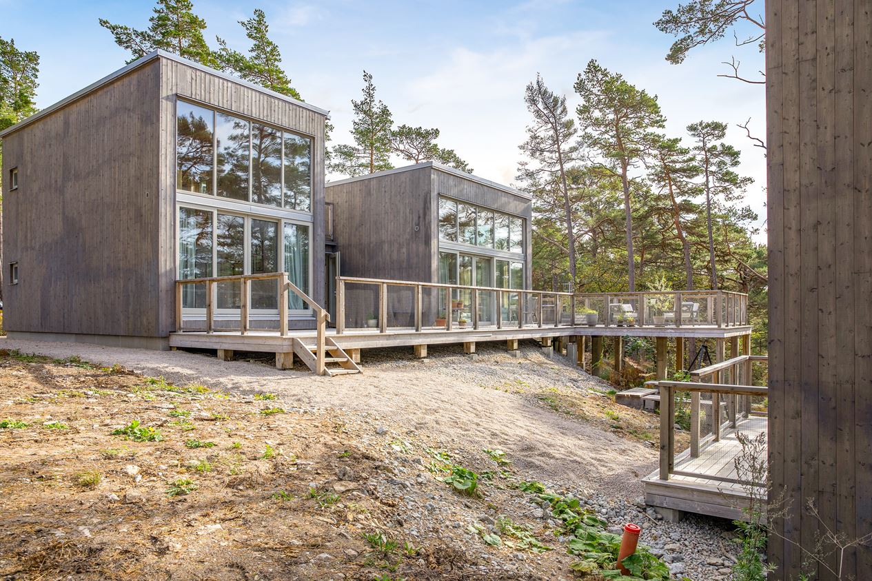 façade maison en bois cubique