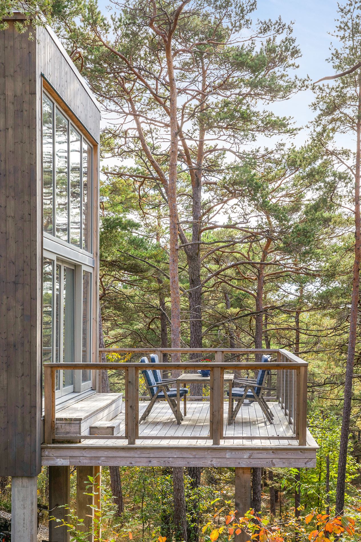 façade maison en bois cubique