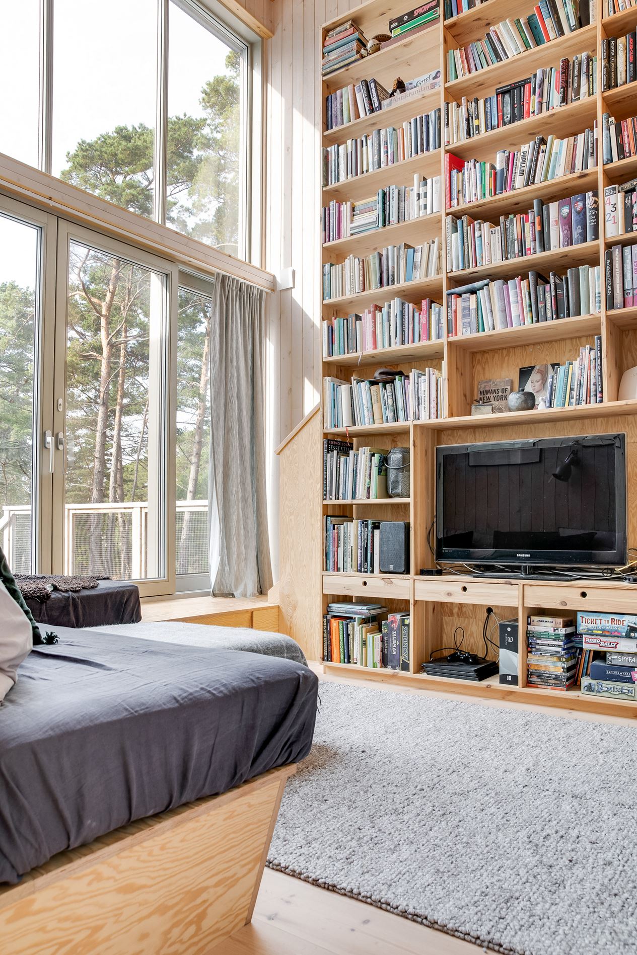 salon double hauteur maison d'architecte