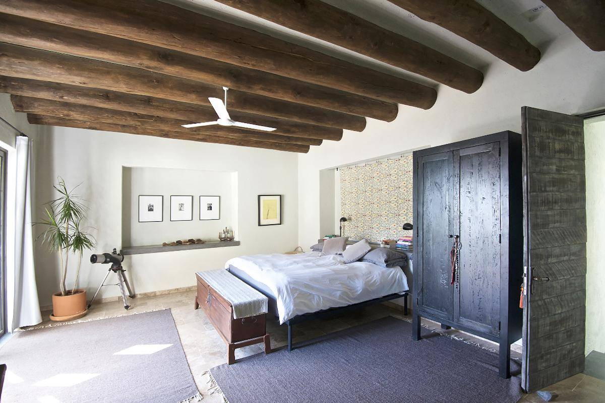 chambre avec poutres maison contemporaine