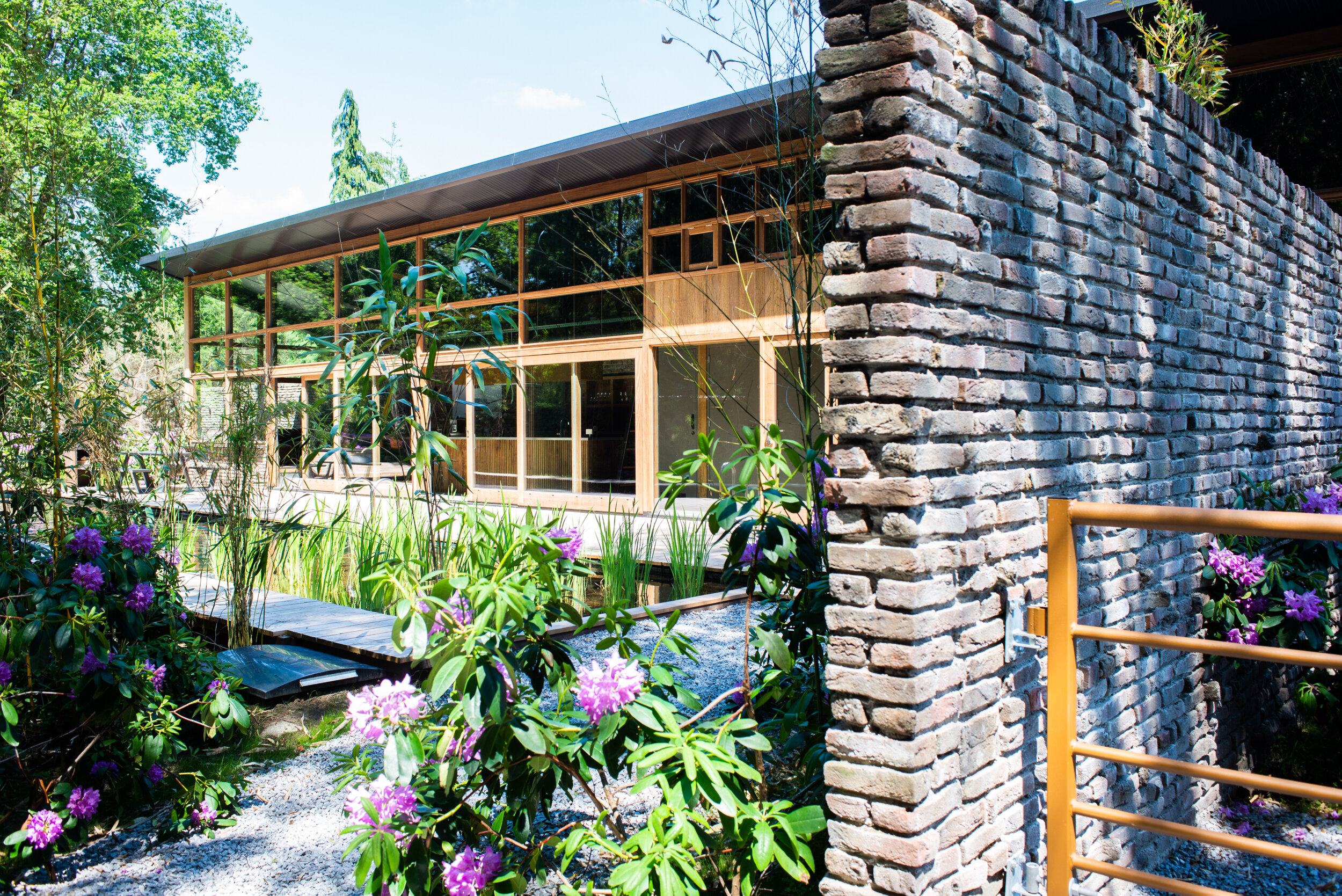 façade vitrée maison d façade vitrée maison d'architecte avec piscine naturelle