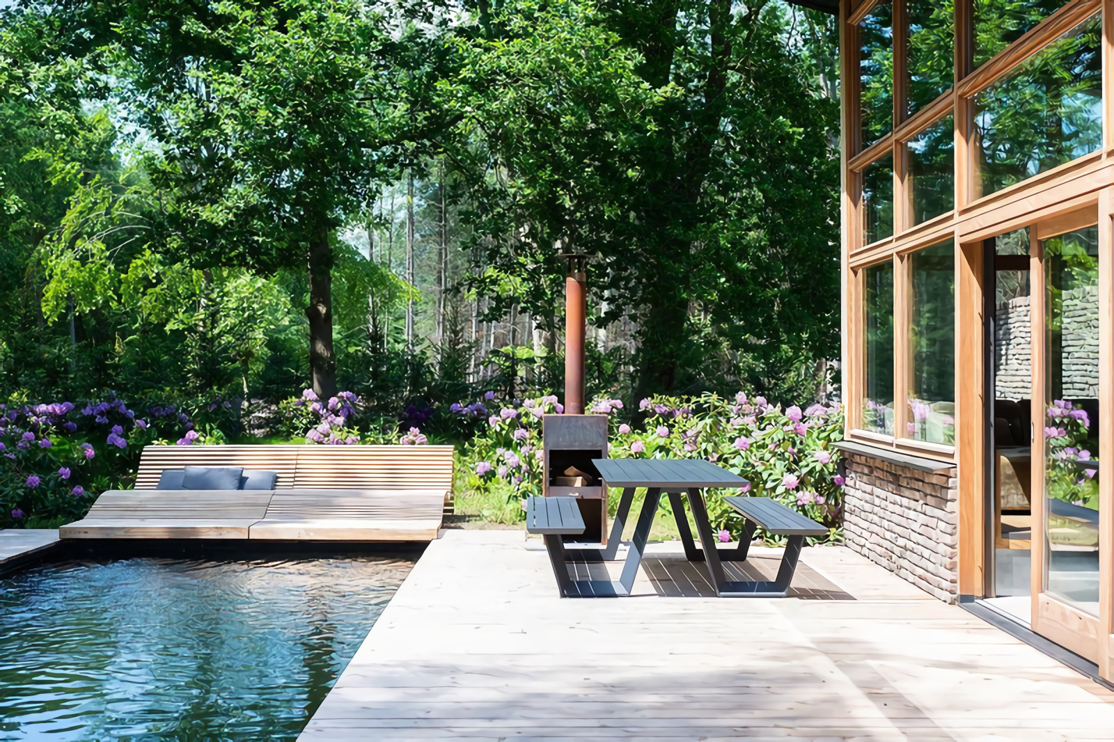 façade vitrée maison d façade vitrée maison d'architecte avec piscine naturelle