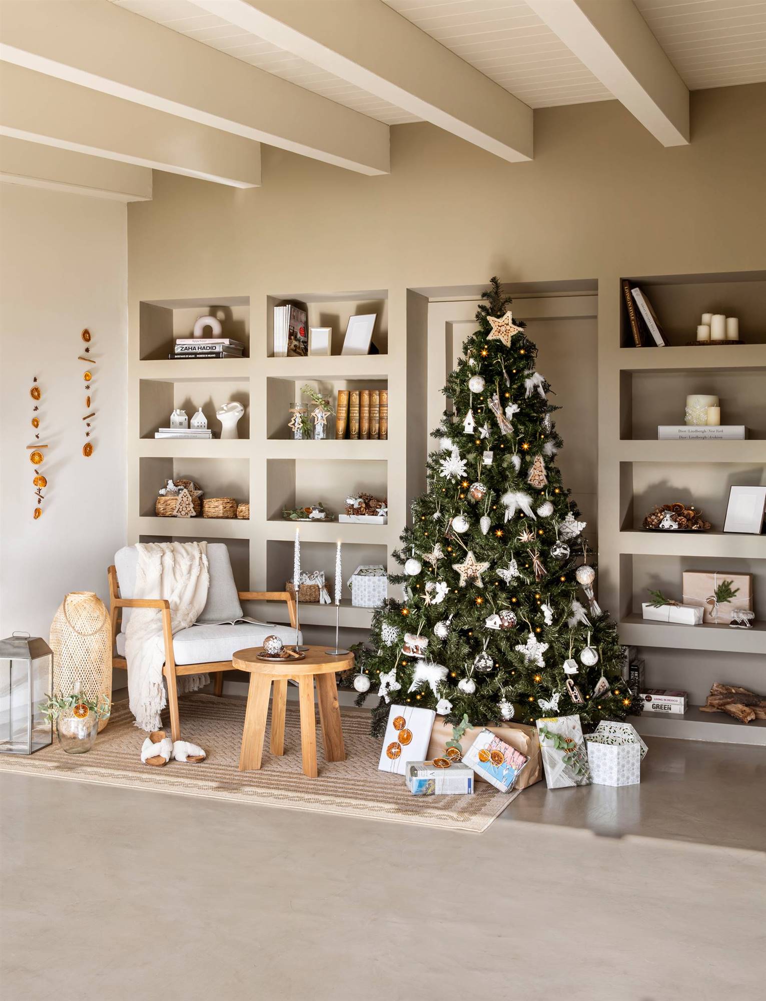 salon avec décoration Noël