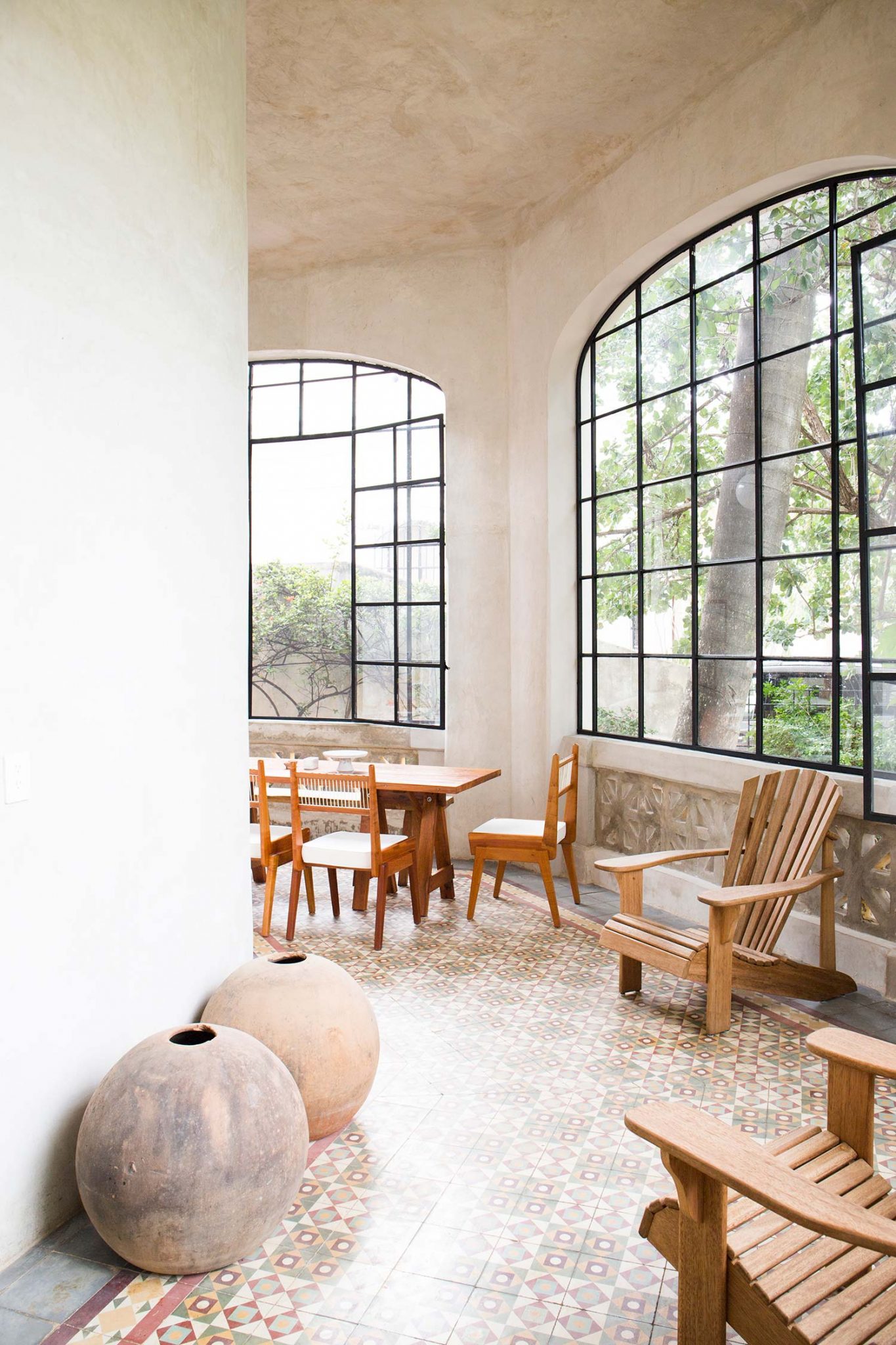 salle à manger avec verrières Casa Puuc