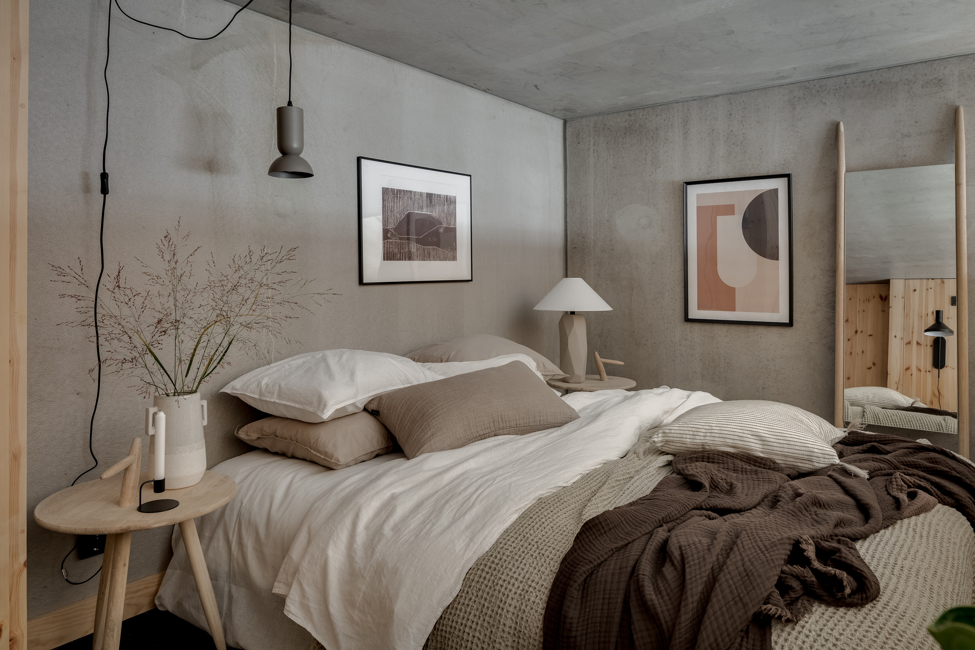 chambre décoration en gris