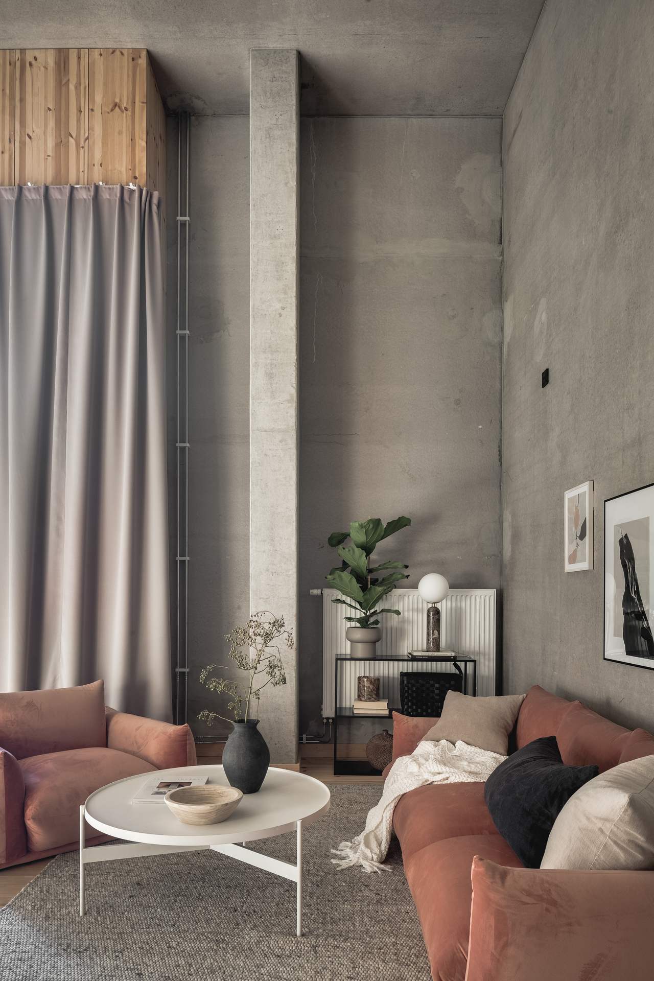 salon appartement design en duplex