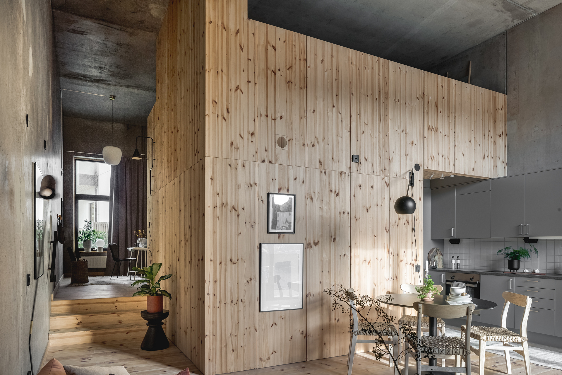 salon appartement design en duplex
