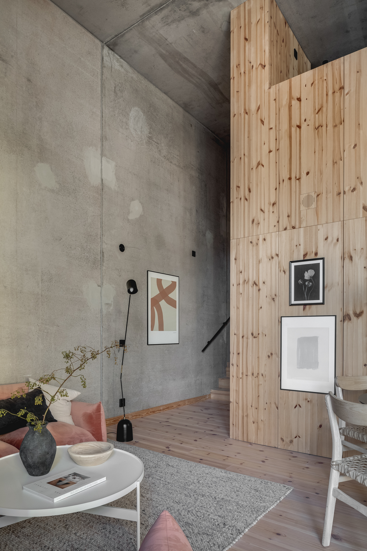 salon appartement design en duplex