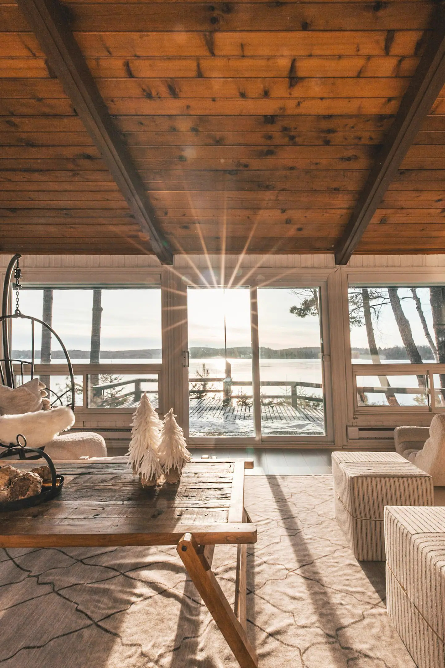 salon maison en bois