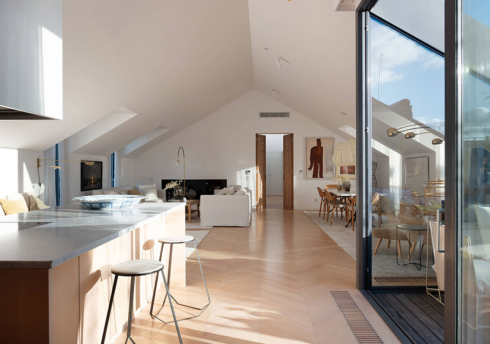 salon et cuisine ouverte appartement design