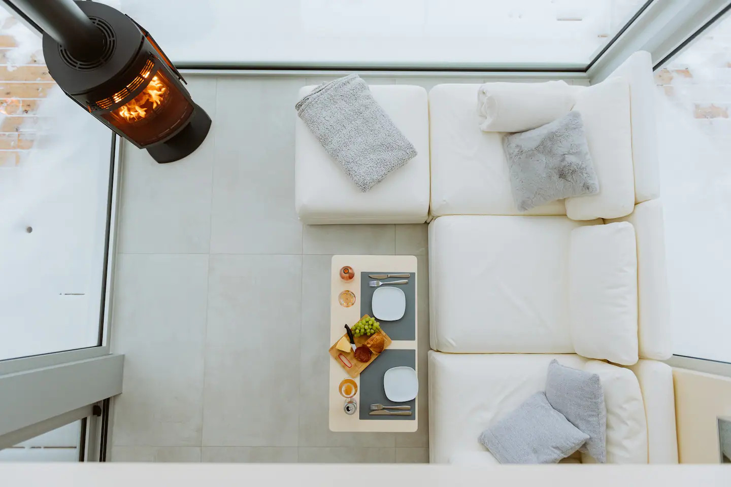 salon design canapé blanc