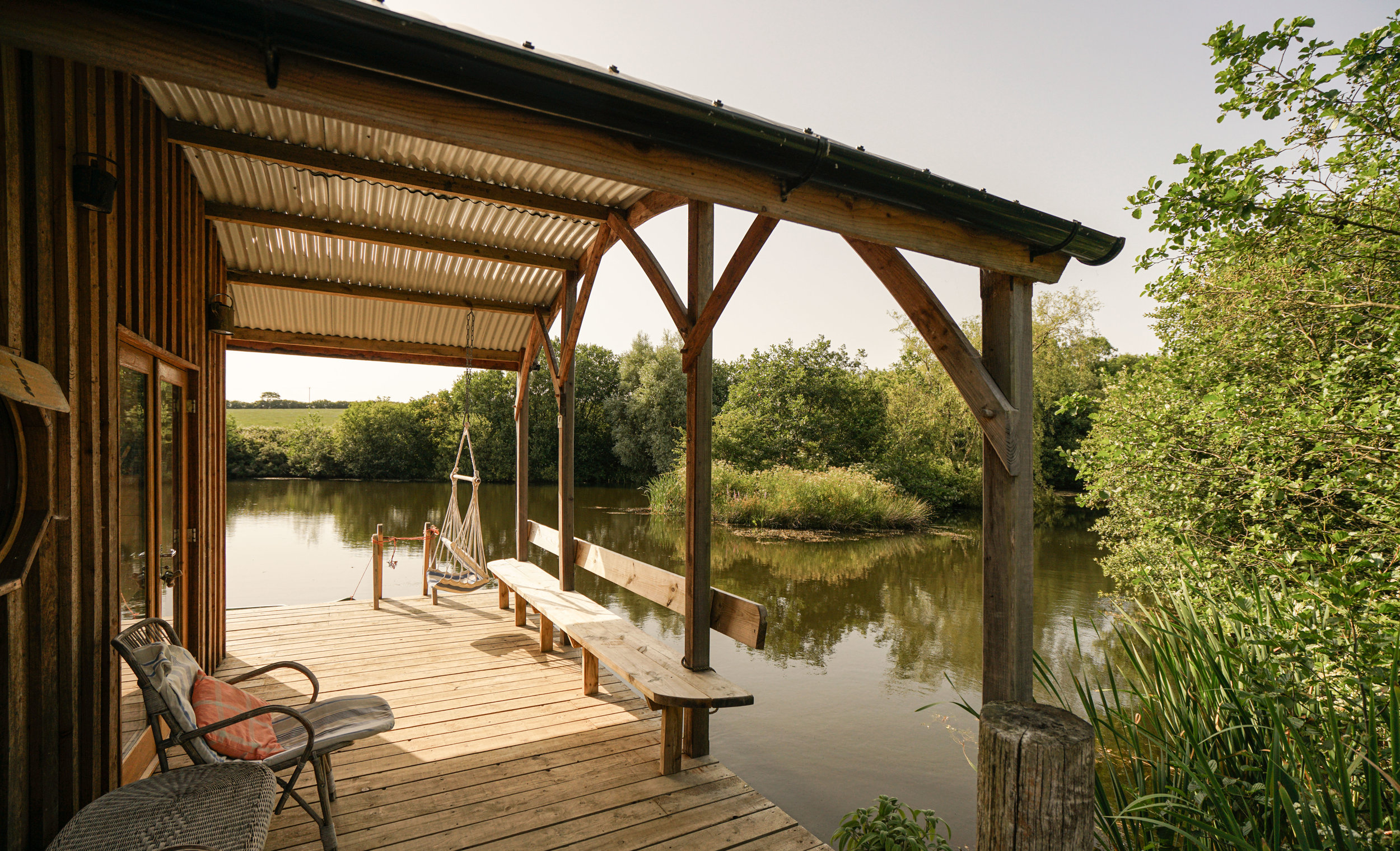 terrasse en bois houseboat