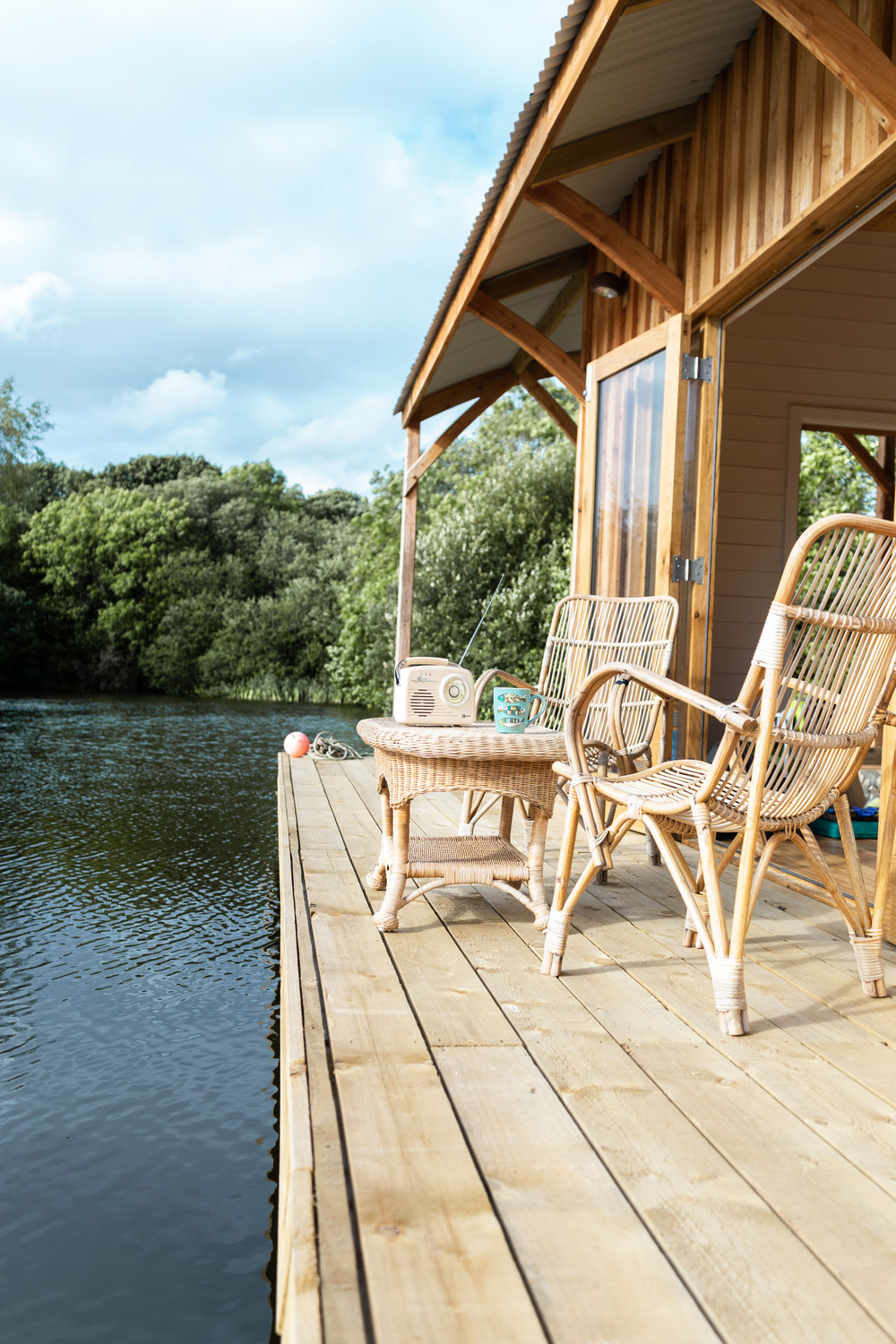 terrasse en bois houseboat