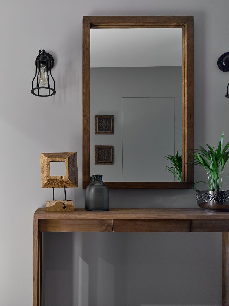 entrée avec console bois et miroir entrée avec console bois et miroir