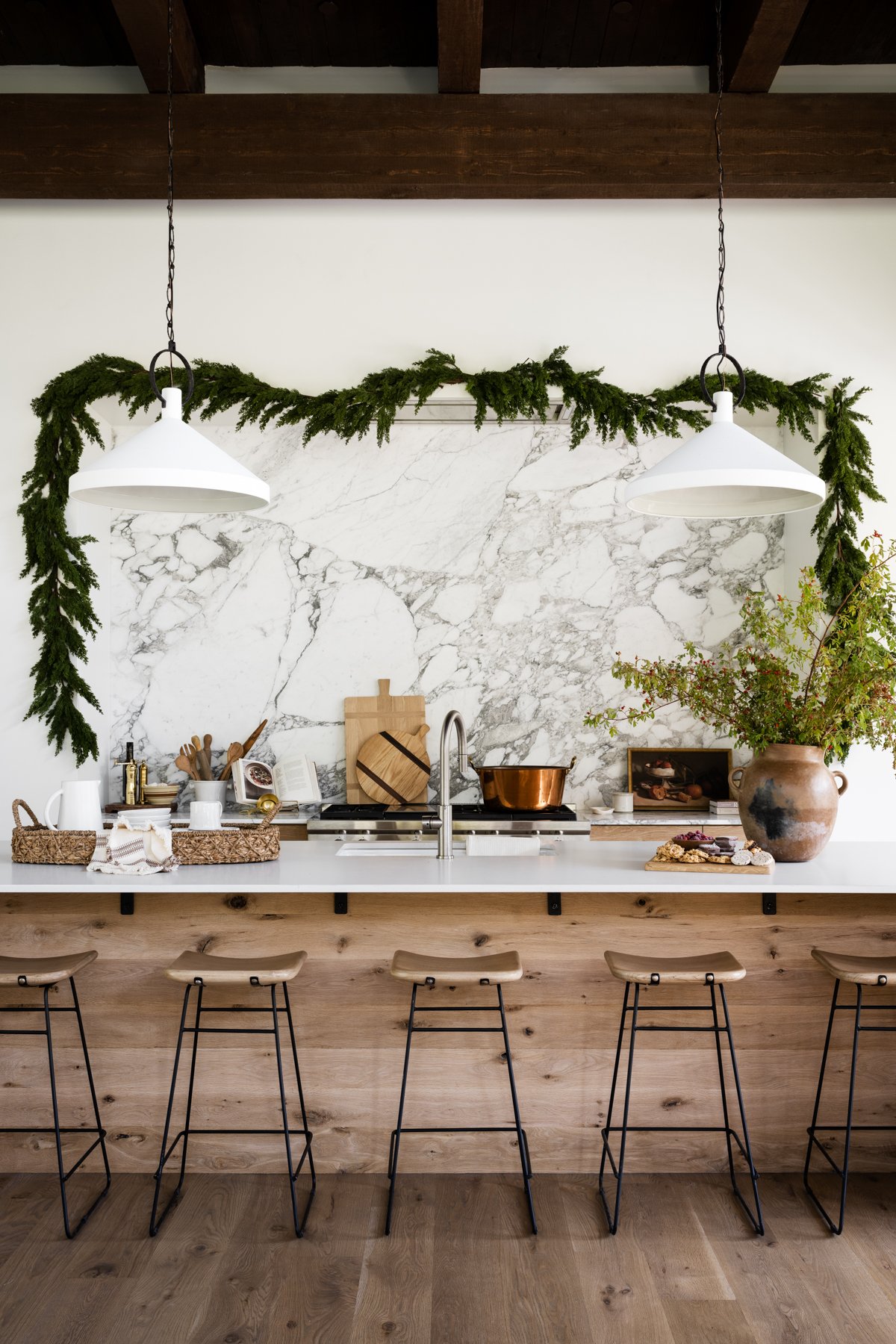 cuisine design bois et marbre