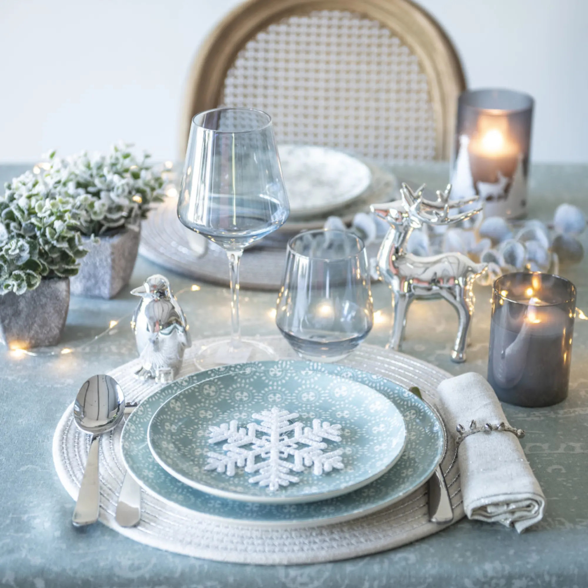 table de fête en bleu