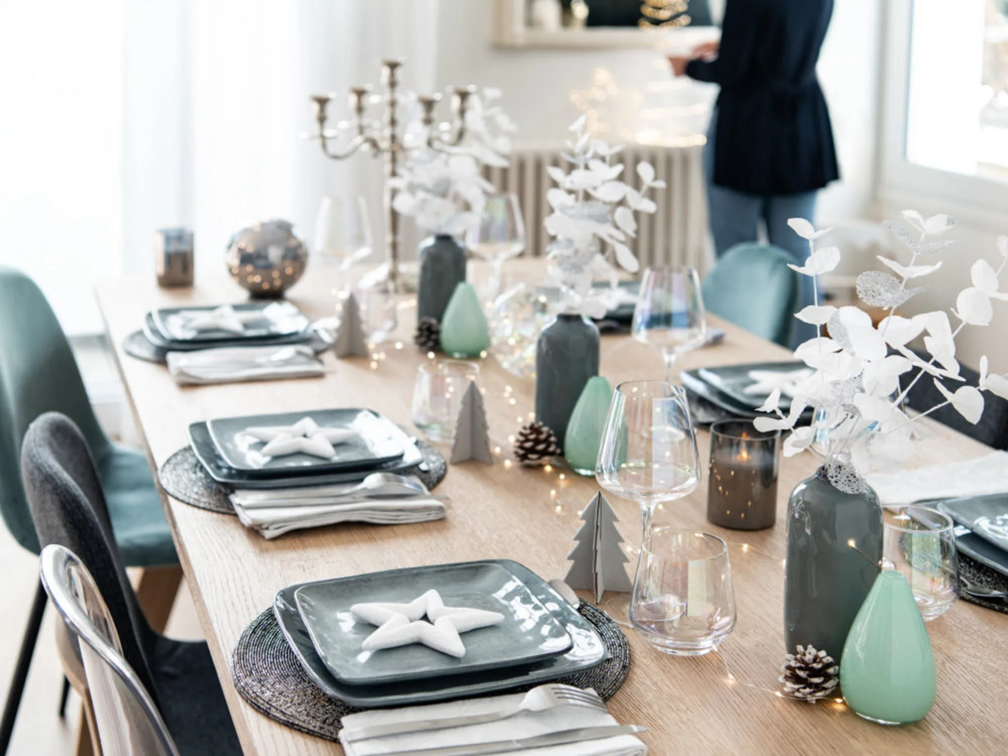 table de fête en bleu