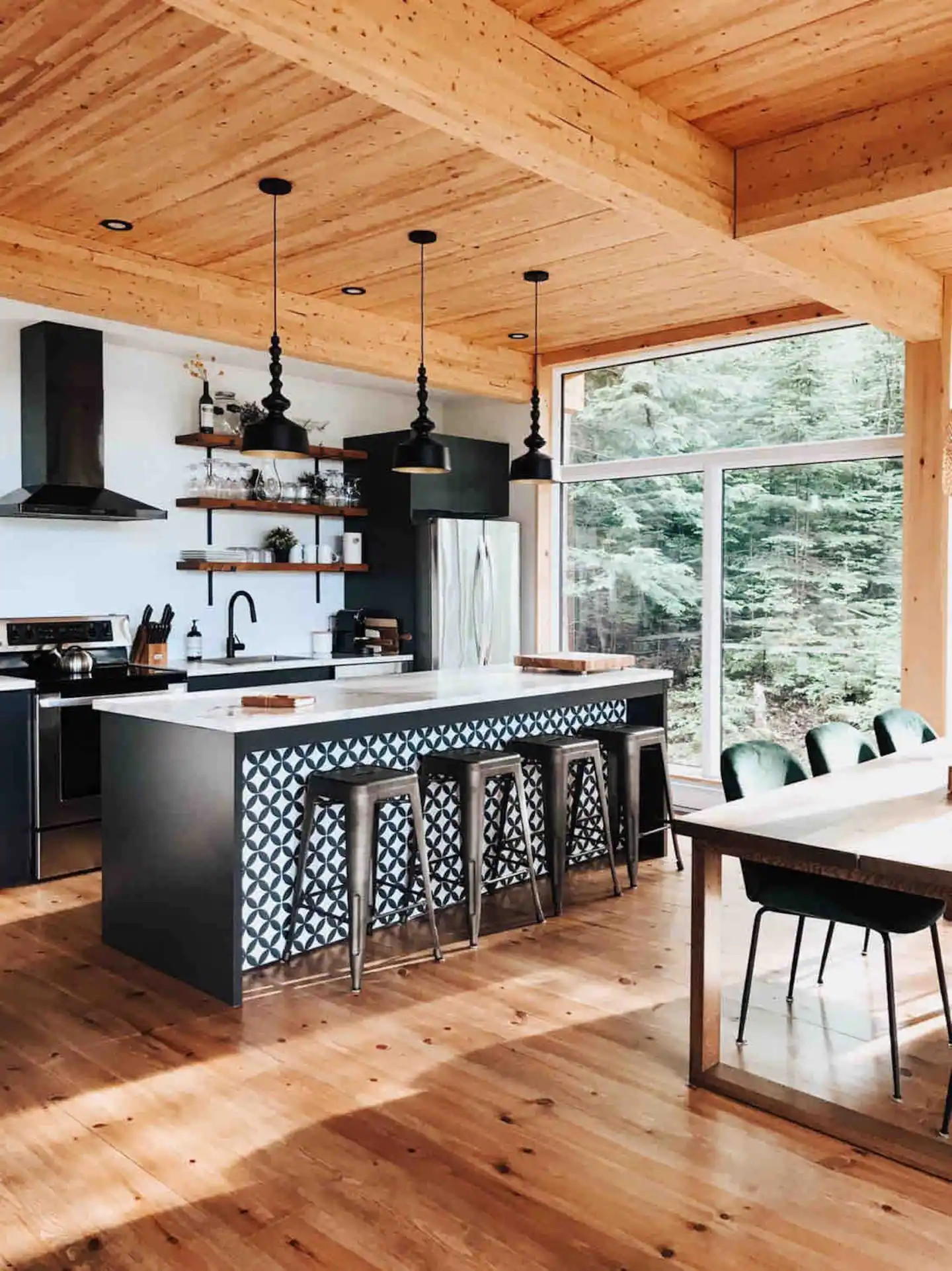 cuisine ouverte chalet contemporain