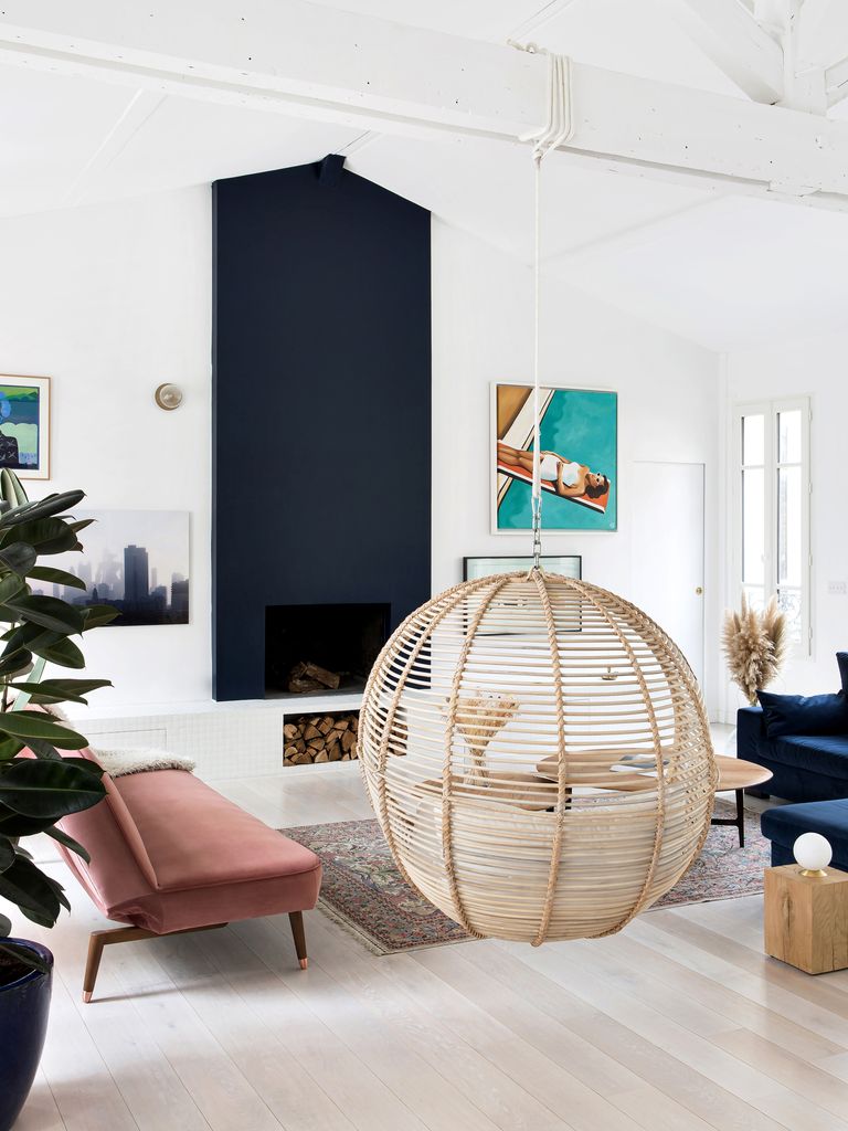 salon decoration design avec cheminée