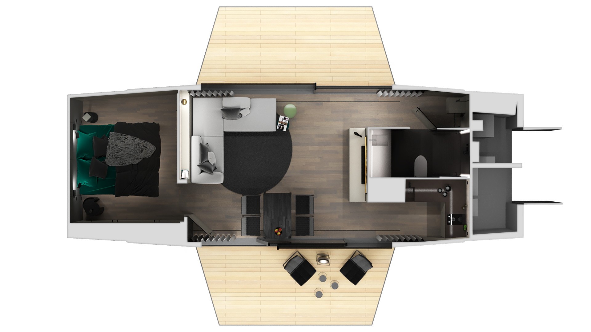 plan 2D maison design 60m2