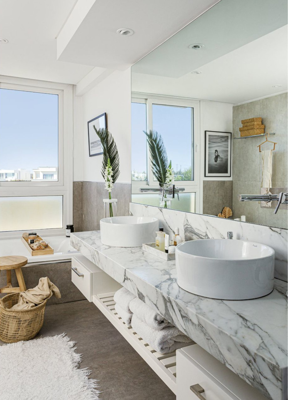 salle de bain blanche et marbre salle de bain blanche et marbre