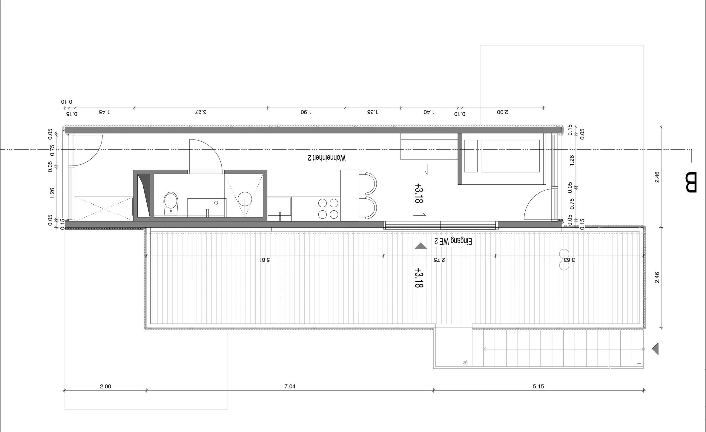 plan mini maison container 26m2
