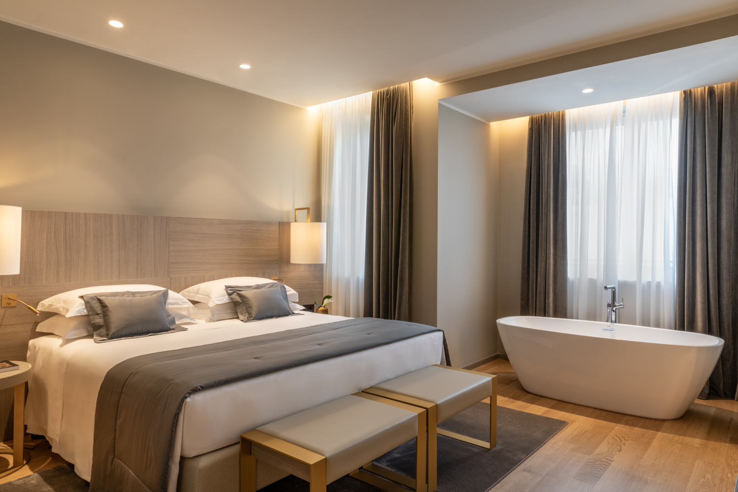 chambre avec salle de bain décoration contemporaine