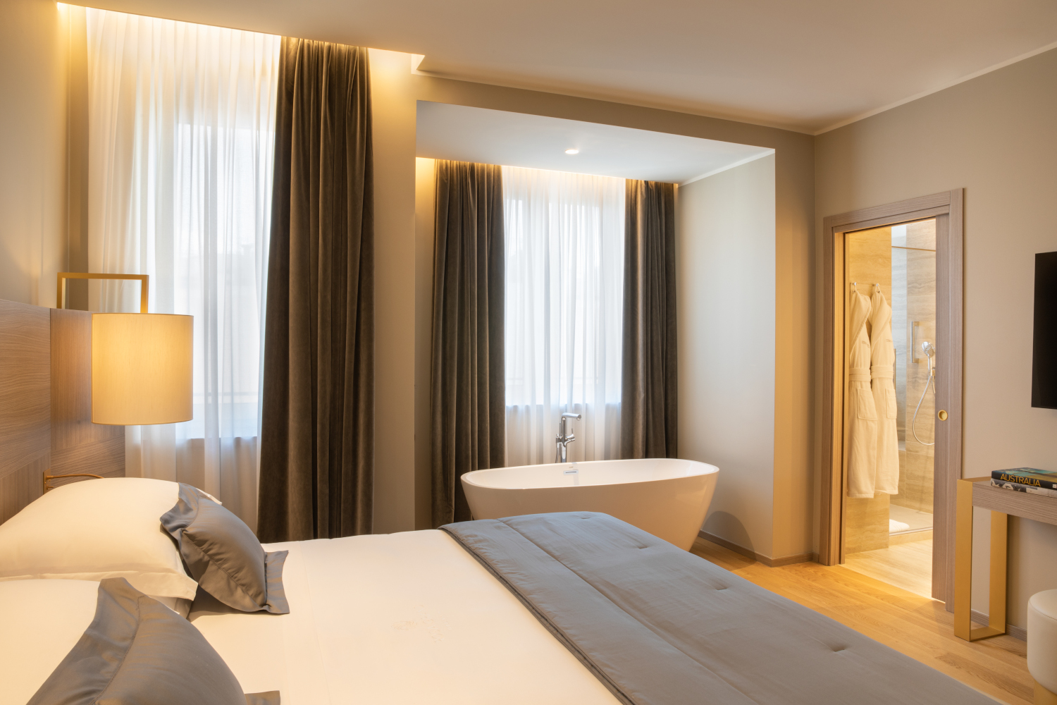 chambre avec salle de bain décoration contemporaine