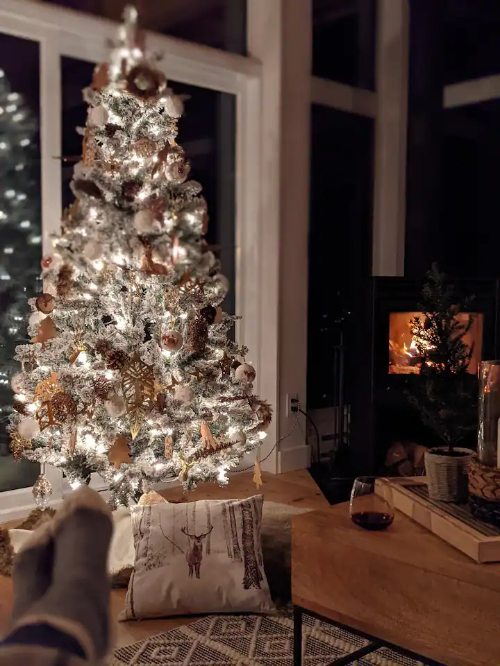 décoration de Noël vue nuit