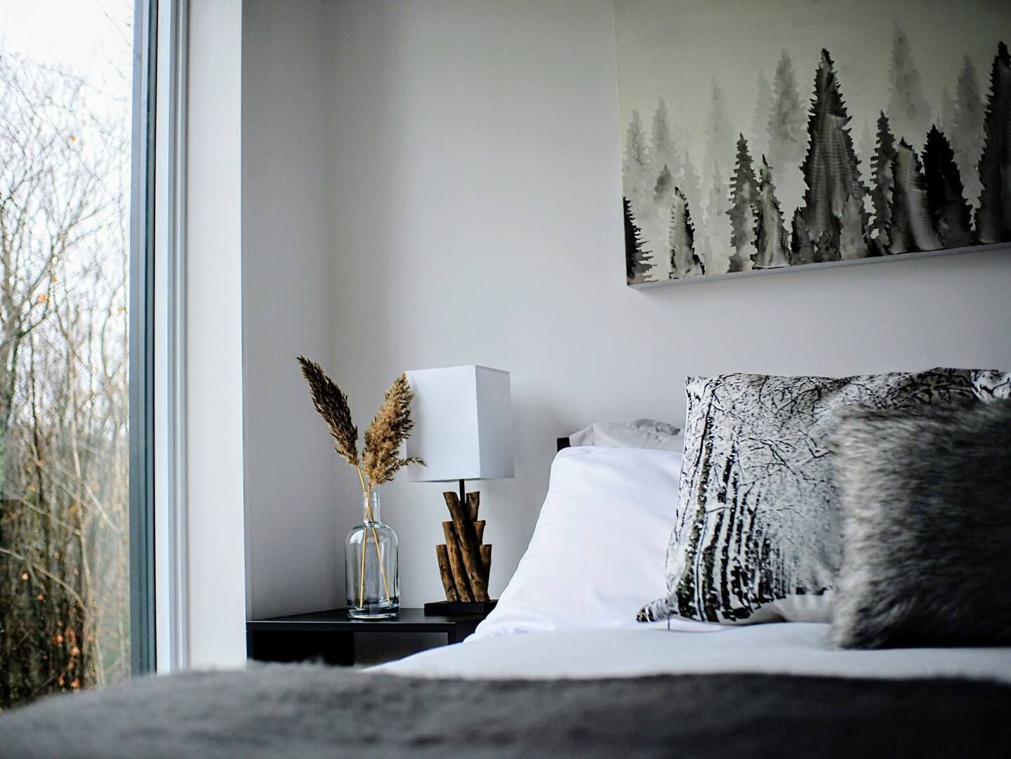 chambre design en noir et blanc