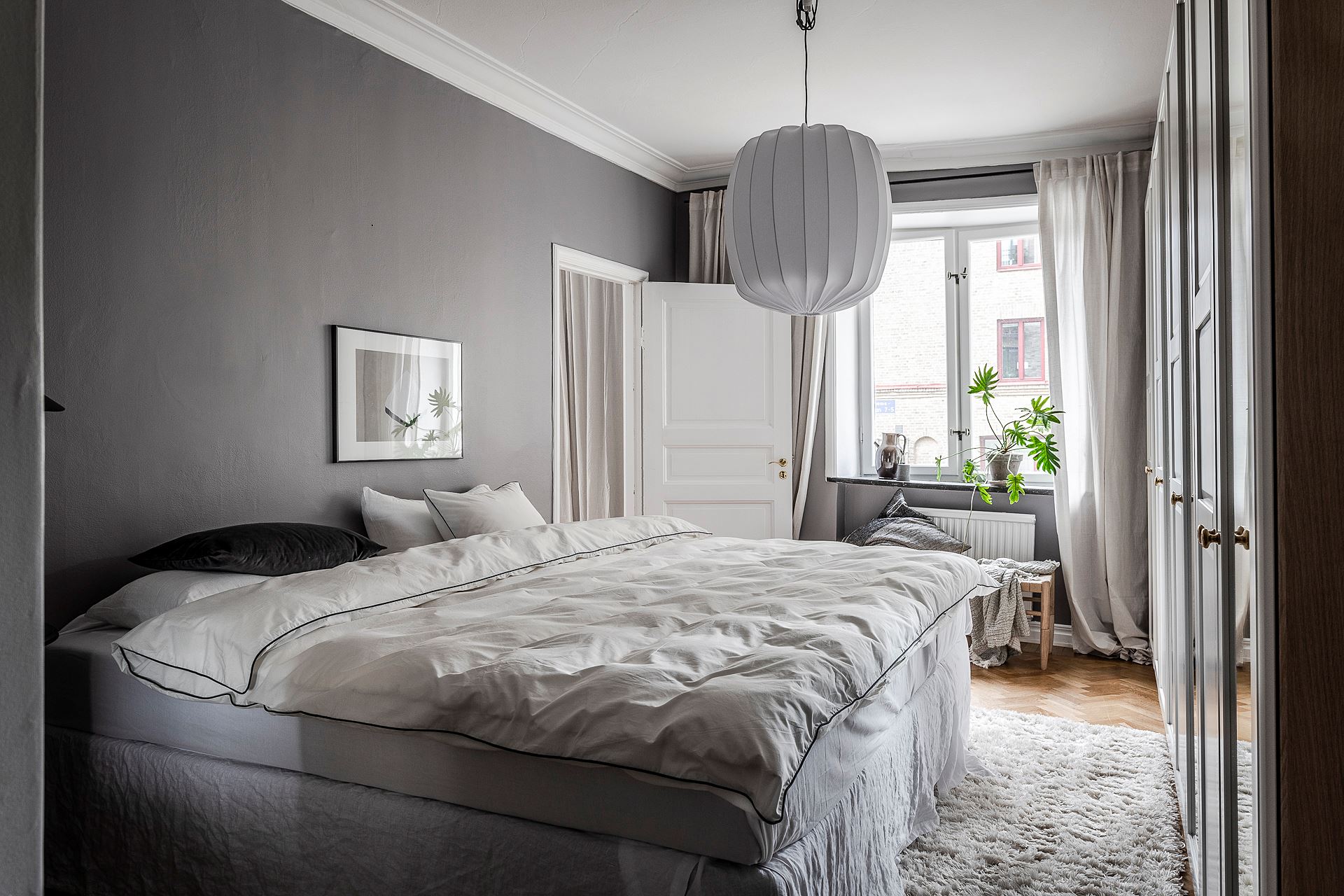 chambre grise décoration scandinave
