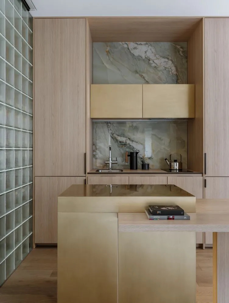 cuisine design bois clair et marbre cuisine design bois clair et marbre
