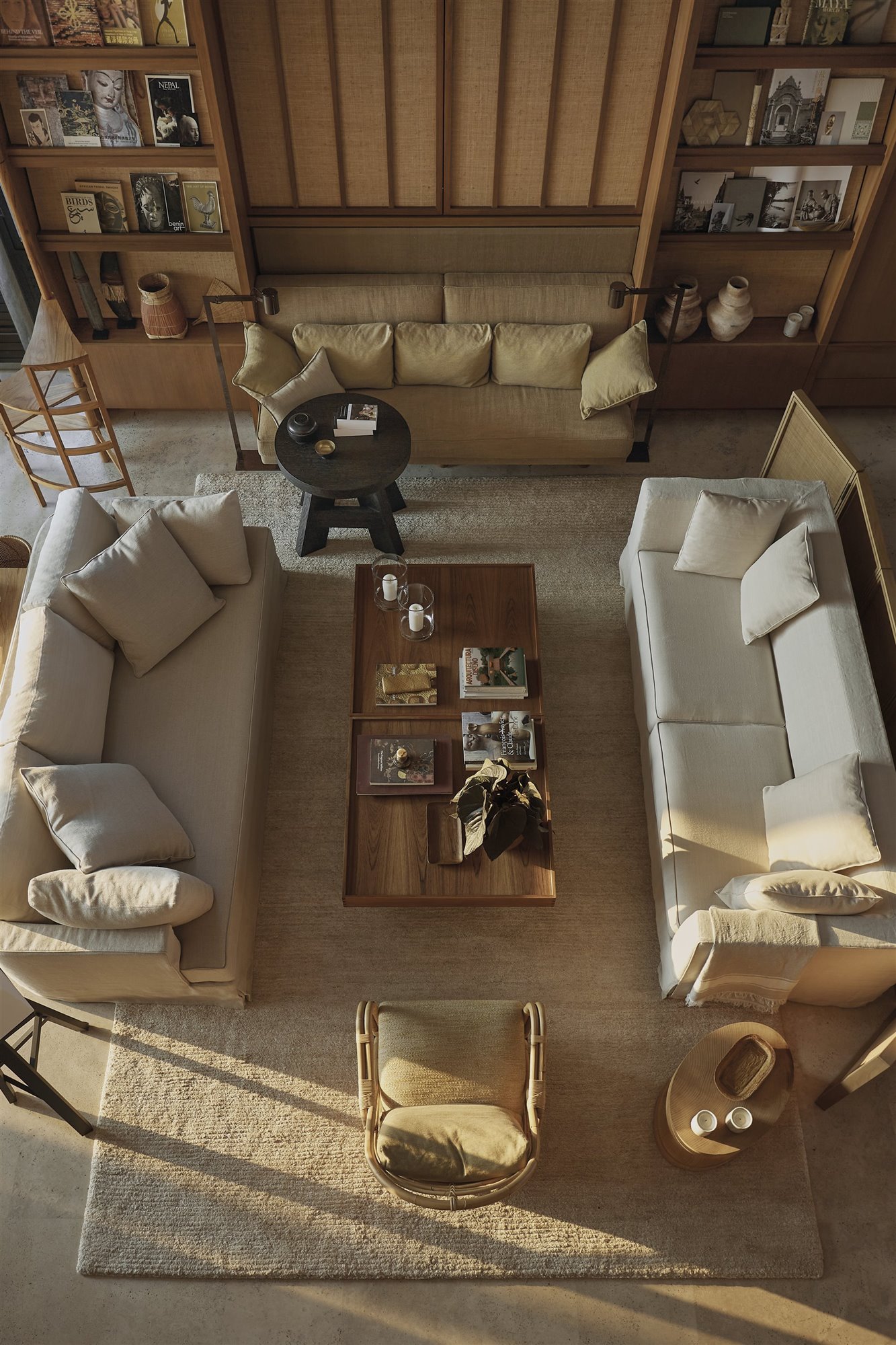 salon loft tons naturels