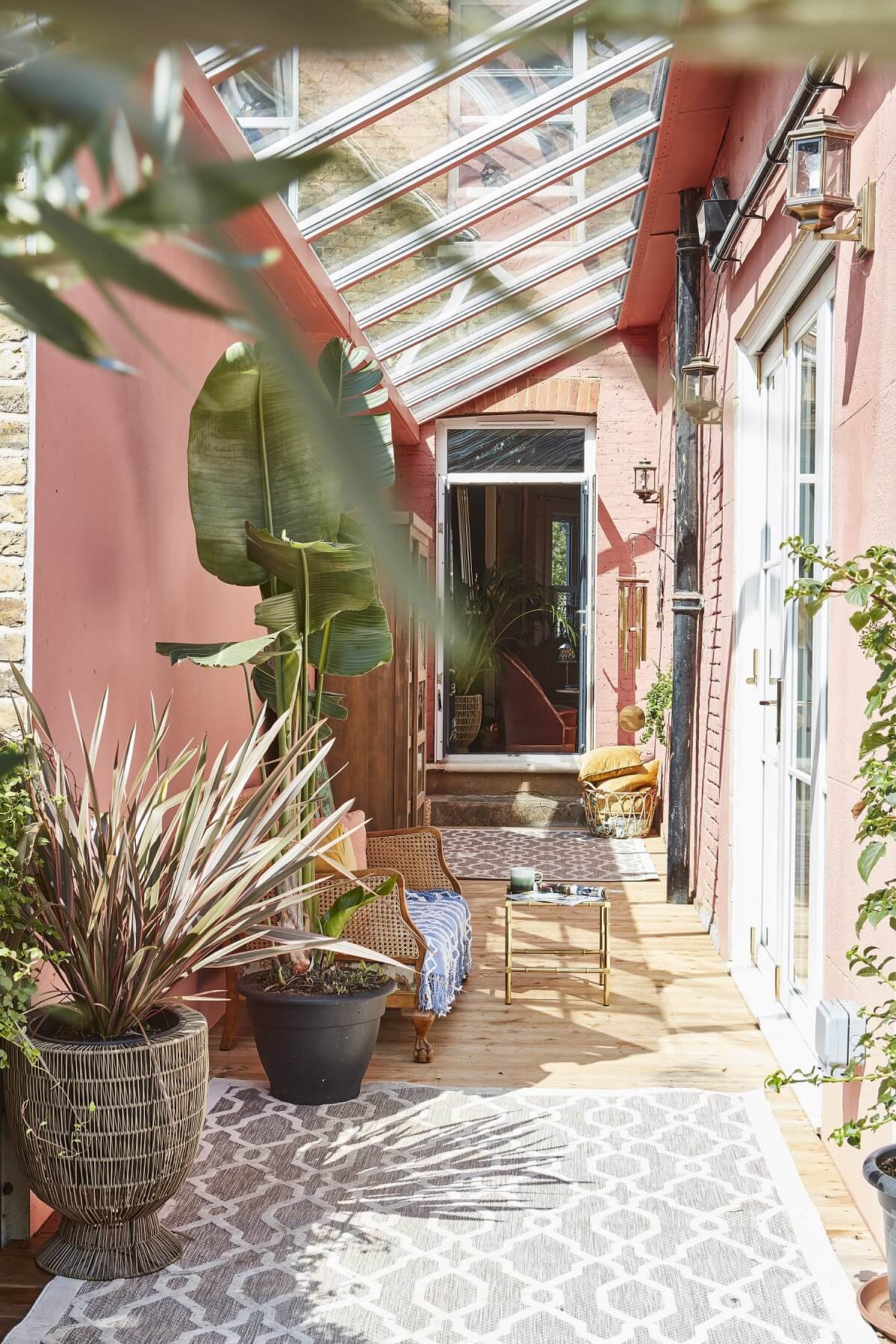 terrasse avec toit vitré