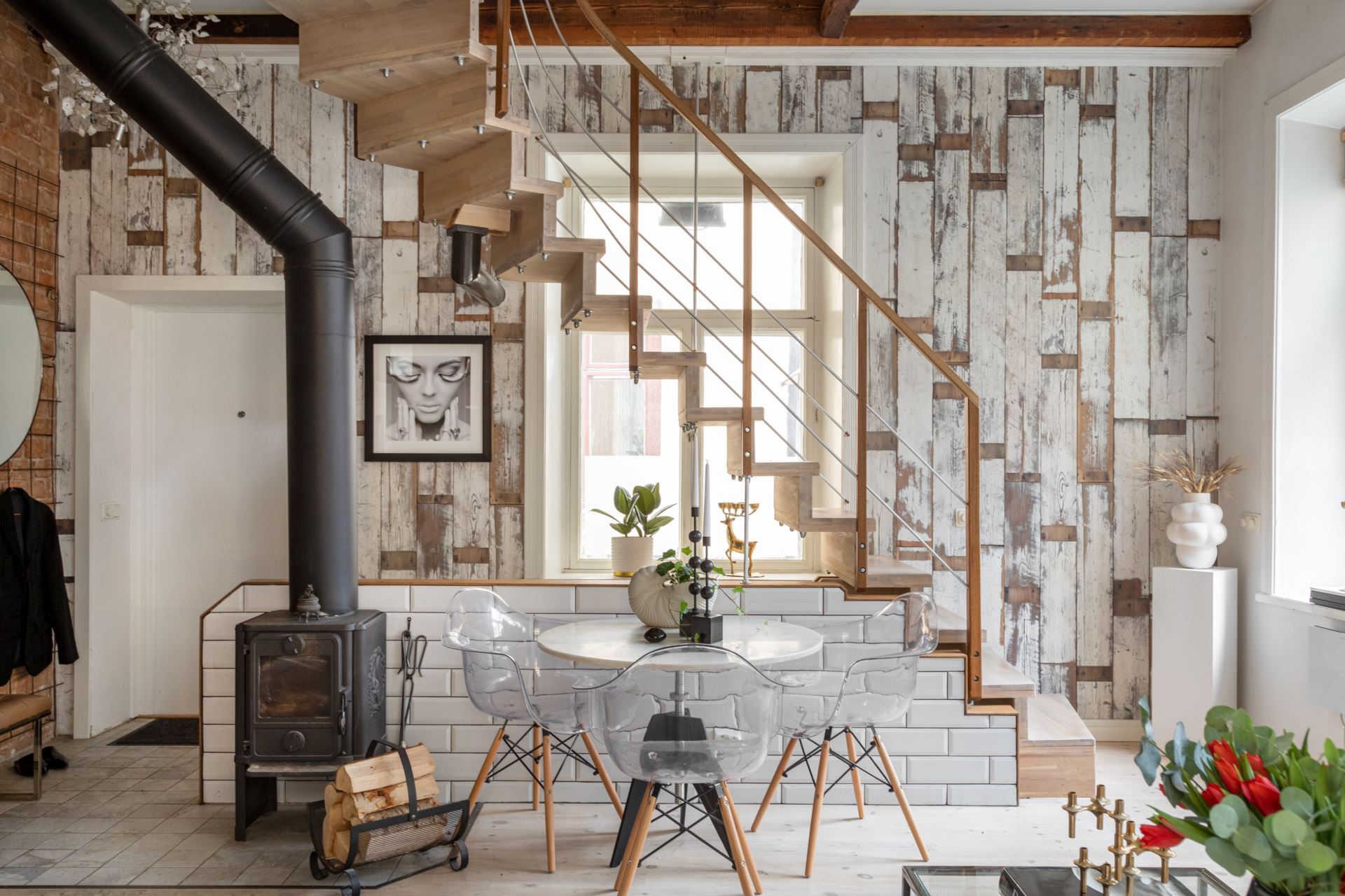 salle à manger maison de ville décoration naturelle