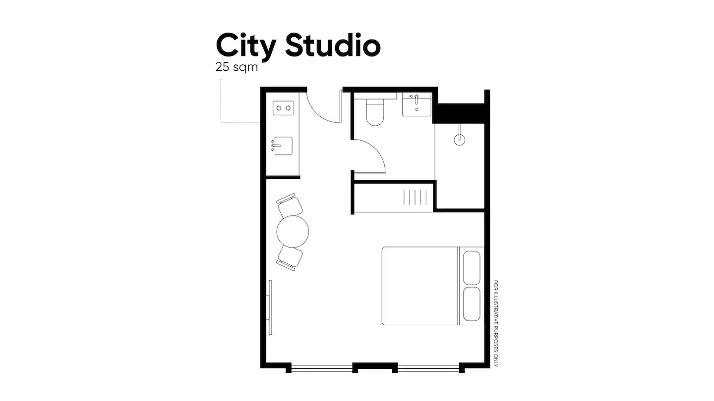 plan studio de 25m2