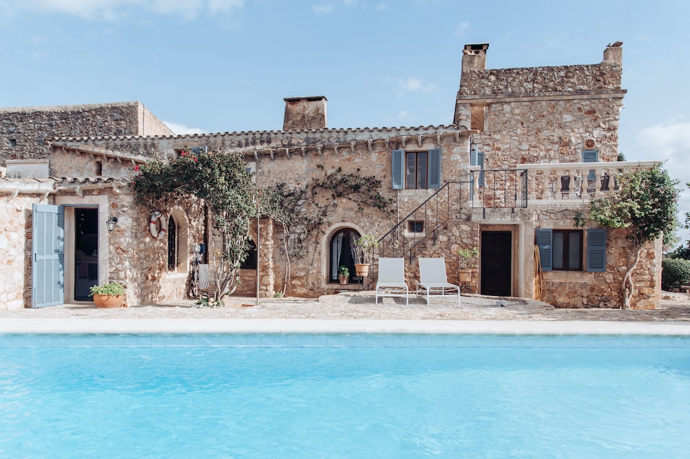 façade maison en pierres Majorque