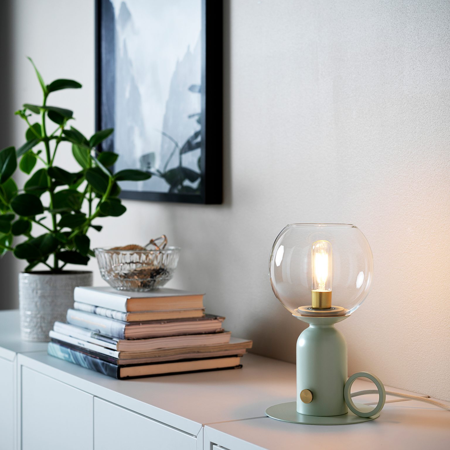 petite lampe à poser verte